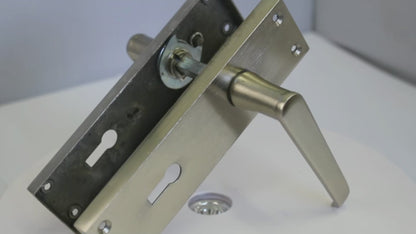 Door Handles Straight Lever Lock - Satin 150 x 40mm