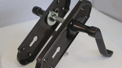 Ashford Door Handle Key Lock Scroll Lever - Black Nickel