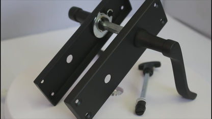 Door Handles Victorian Scroll Lever Bath Lock - Matt Black Pack 150 x 40mm