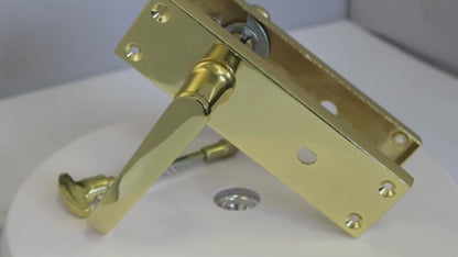 Door Handles Straight Bath Lock Handle - Brass 150 x 40mm