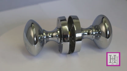 Door Knobs Round Victorian Mortice Knob Sprung - Chrome Thumbturn Lock Pack 56mm