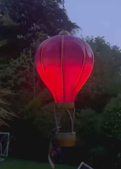 Violet Solar Hot Air Balloon – Outdoor Hanging LED Light for Garden, Patio & Porch Décor