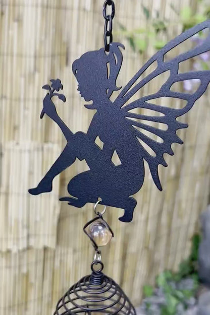 Silhouette Fairy Wind Chime - Black
