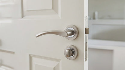 MULTIPACK Astrid Door Handles Latch Twist Lever on Rose - Satin and Chrome 120mm