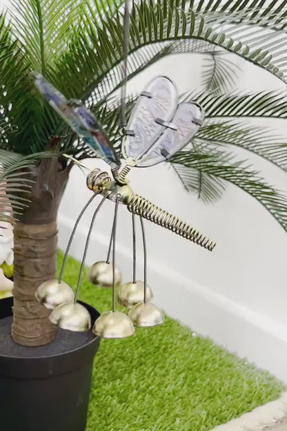 Glass Wing Dragonfly Bobbin' Bells Tree Hanger