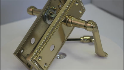 Georgian Door Handle Brass, Bathroom WC Toilet Handles, Mortice Lock Hinges Set