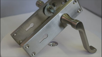 Door Handles Victorian Scroll Lever Lock - Satin 150 x 40mm