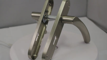 Monja Astrid Door Handles Arched Lever Satin Key Lock