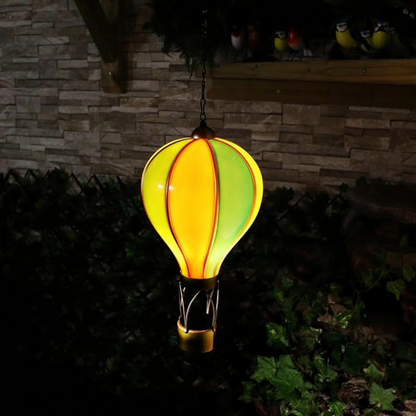Montgolfière solaire arc-en-ciel – Lampe LED suspendue d'extérieur pour décoration de jardin, terrasse et porche
