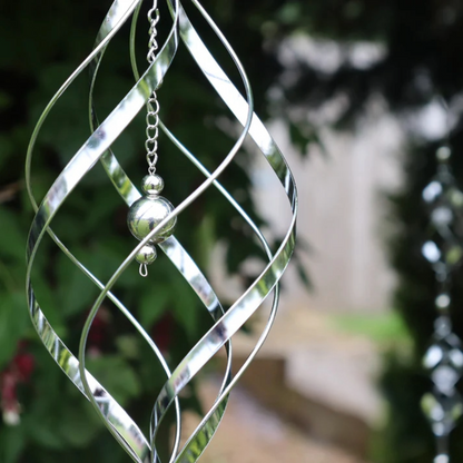 Stainless Steel Spiral Wind Spinner Single/Double/Triple Outdoor Kinetic Hanging Metal Garden Ornament