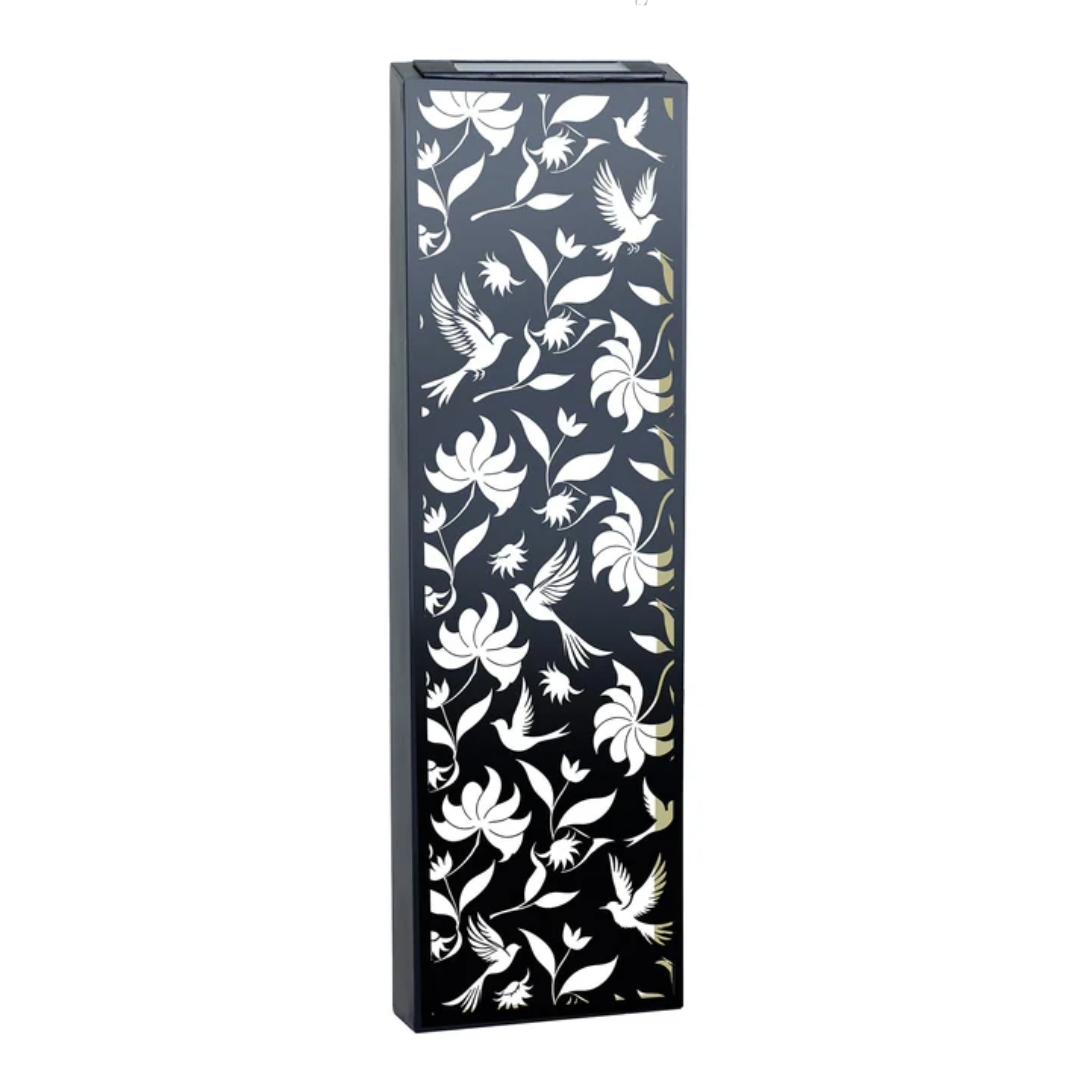 Metal Solar Wall Panel Butterfly Flowers or Birds Pattern Design