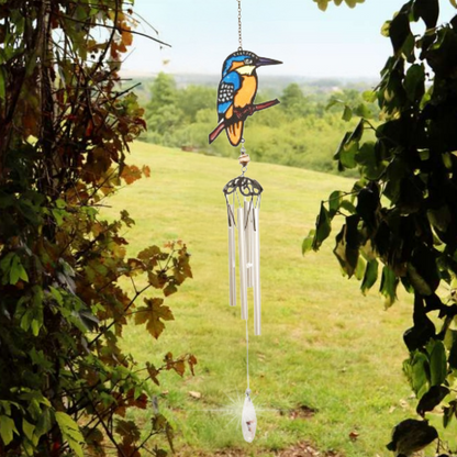 Stained Glass Effect Kingfisher Wind Chime