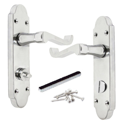 Marketplace JPG companion for Epsom Door Handle Bath Privacy Lock Scroll Lever - Chrome - 168mm X 47mm