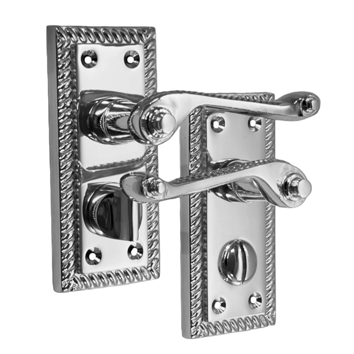 Marketplace JPG companion for Georgian Door Handles Privacy WC Bathroom Pack Chrome 108mm X 48mm Scroll Lever
