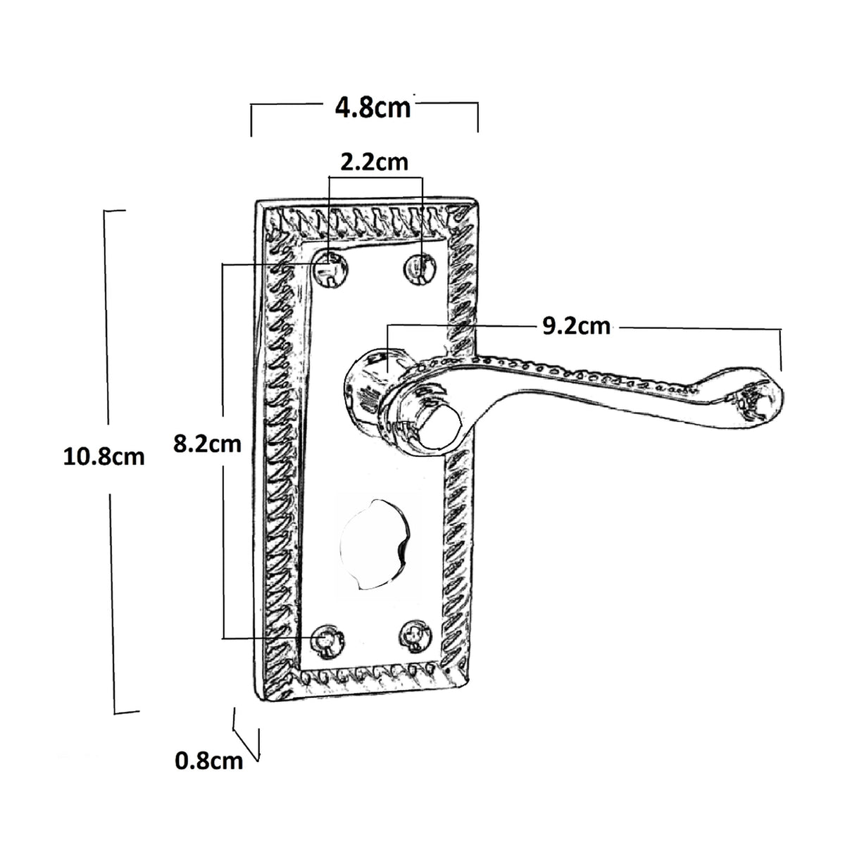 Marketplace JPG companion for Georgian Door Handles Privacy WC Bathroom Pack Chrome 108mm X 48mm Scroll Lever