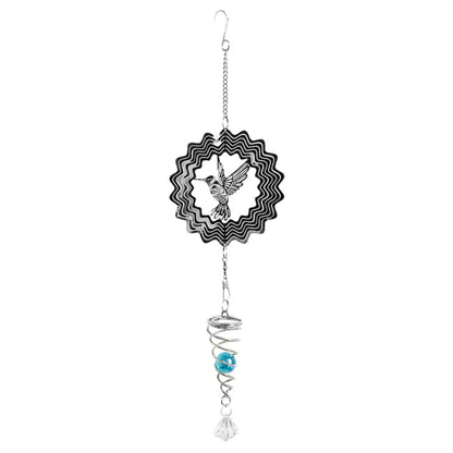 Marketplace JPG companion for Stainless Steel Hanging Spiral Spinner, Hummingbird Garden Wind Spinner, 80cm X 15cm