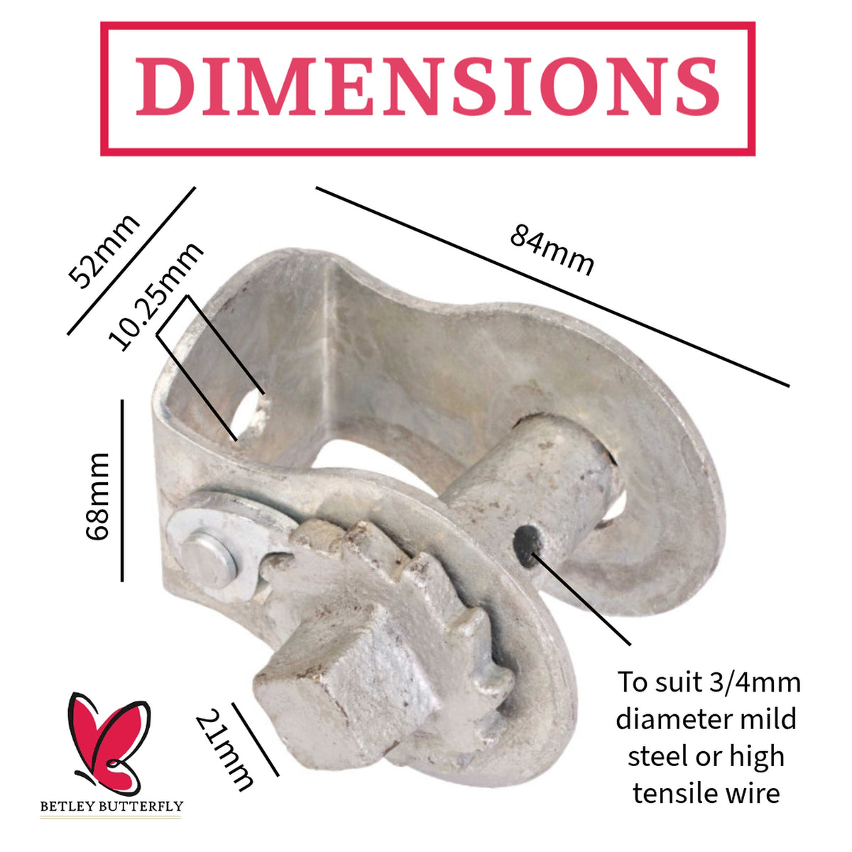 Marketplace JPG companion for Ratchet Strainer 2/5/10 Galvanised Steel Tensioner 10mm Fencing Line Wire Winder - 8"