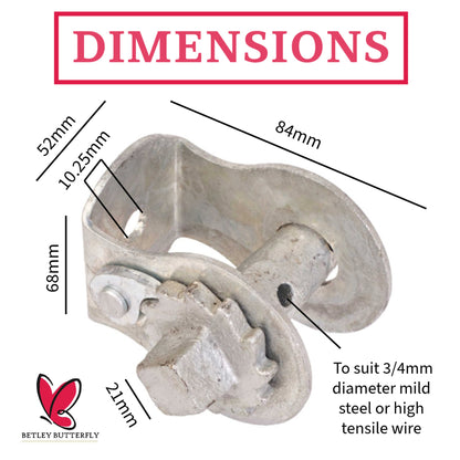 Marketplace JPG companion for Ratchet Strainer 2/5/10 Galvanised Steel Tensioner 10mm Fencing Line Wire Winder - 8"