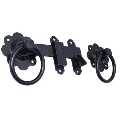 Ring Gate Latch Black 6" 150mm Plain Ring Garden Gate Catch