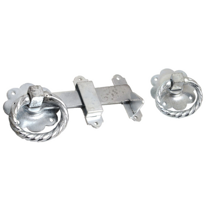 Ring Gate Latch Zinc Plated 6" 150mm Twisted Ring Silver Garden Gate Catch
