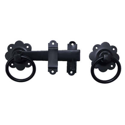 Ring Gate Latch Black 6" 150mm Plain Ring Garden Gate Catch
