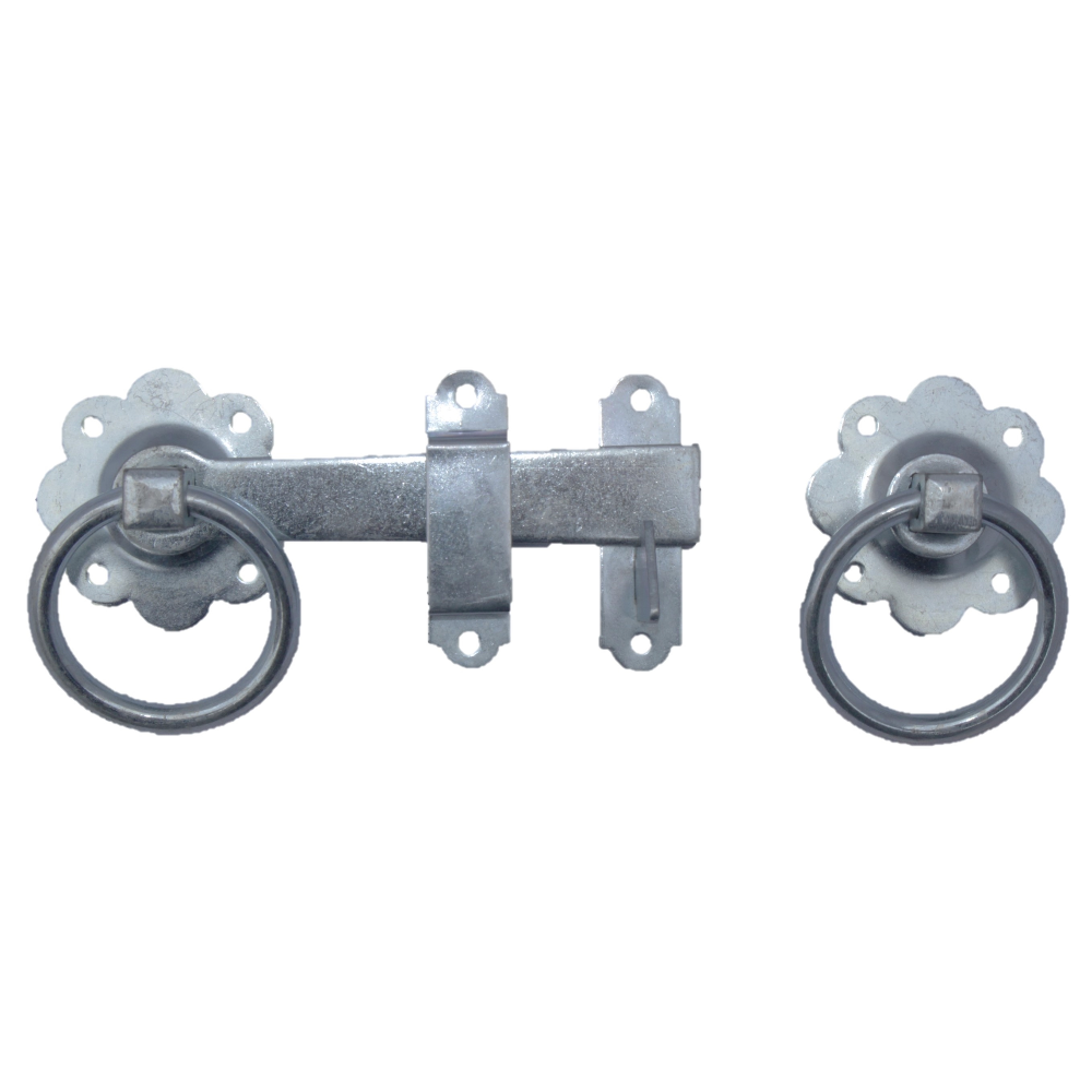 Ring Gate Latch Zinc Plated 6" 150mm Plain Ring Garden Silver Gate Catch