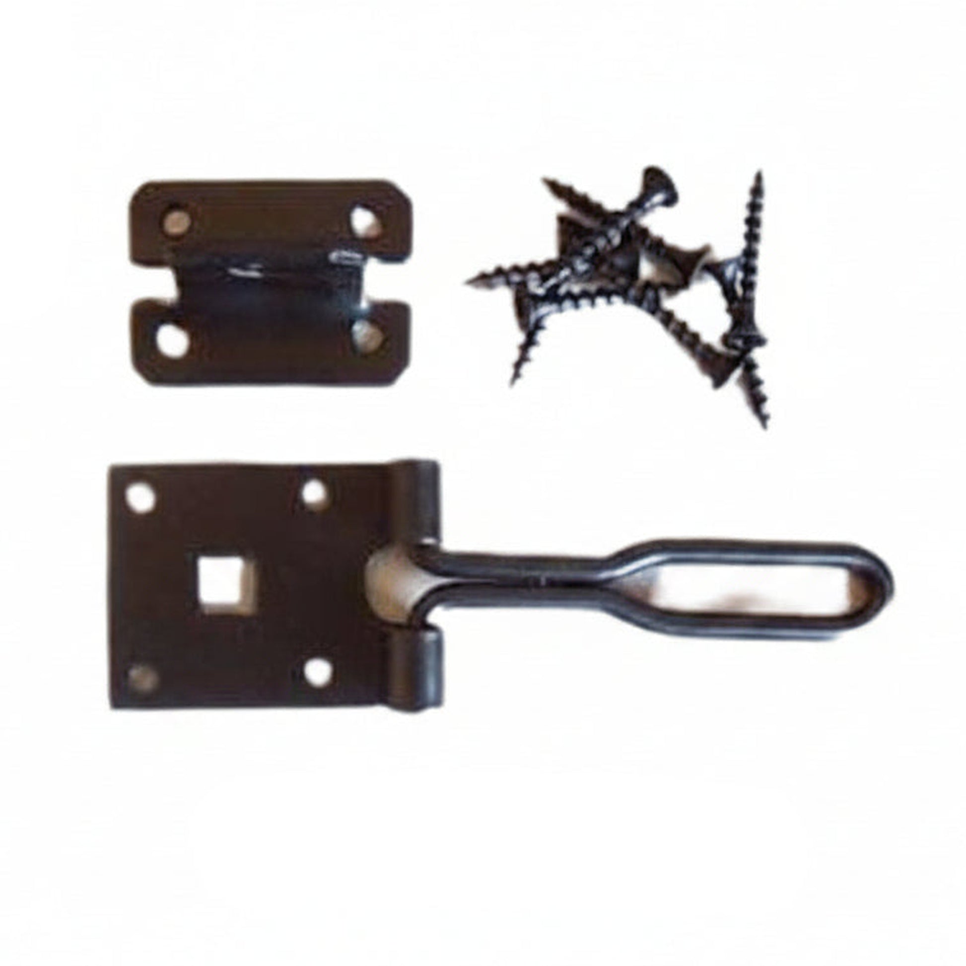Black Wire Hasp & Staple with Fixings – 3″, 4″ or 6″, Pack of 2 – 3″