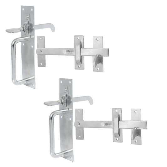 2x Zinc Suffolk Latch Catch Garden Gate Shed Door Thumb Lock Cottage