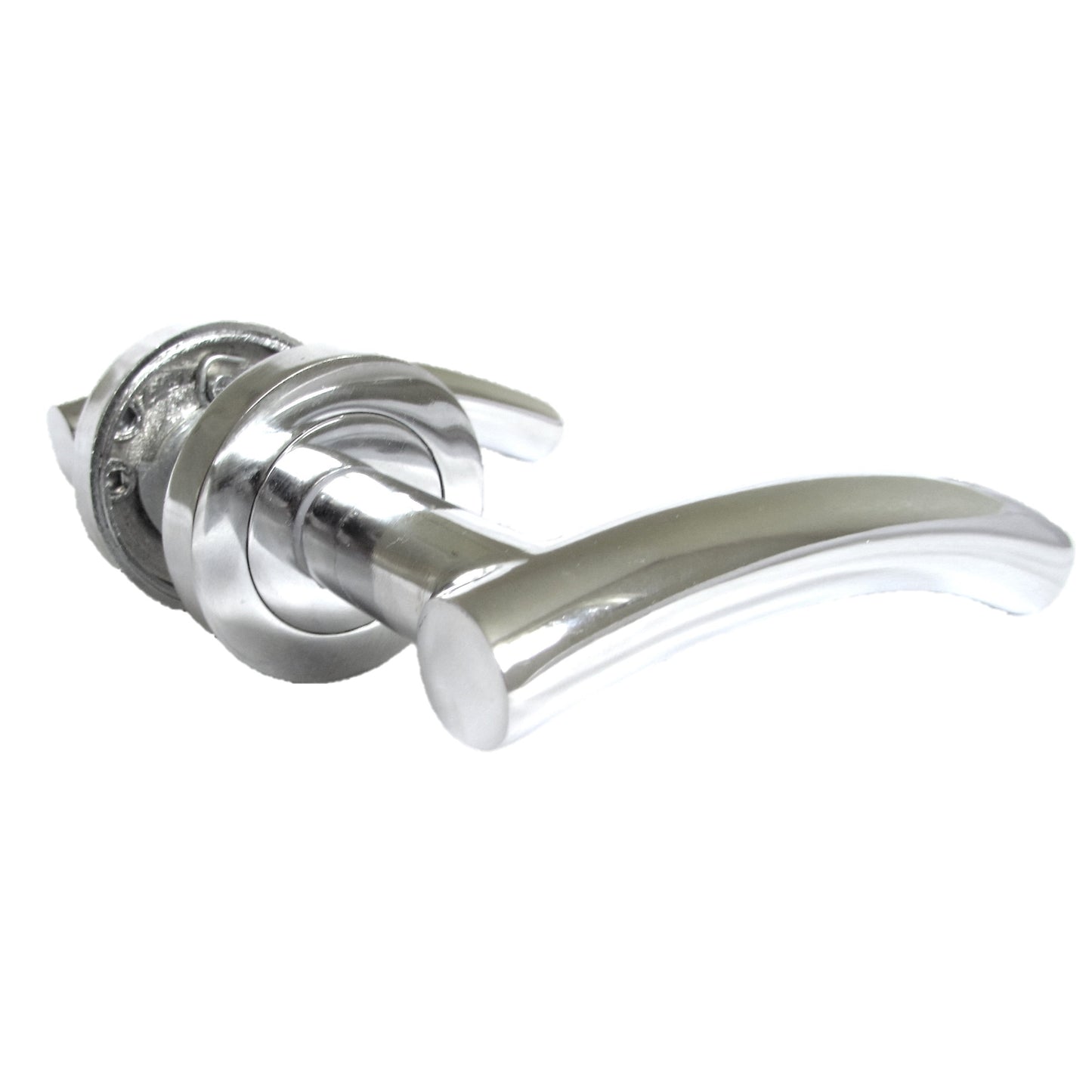 Arched Lever Door Handle on Rose CHROME