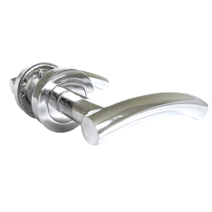 Arched Lever Door Handle on Rose CHROME