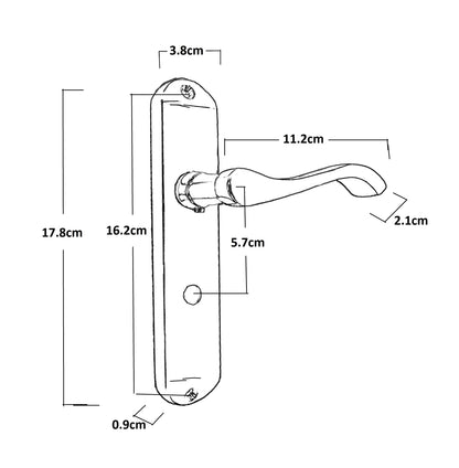 Cadenza Door Handles on Backplate Chrome Scroll Bathroom Lock Handle