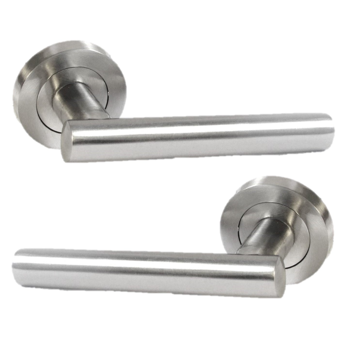 Door Handles T Bar Straight Lever on Rose Thumb turn & Lock - Satin