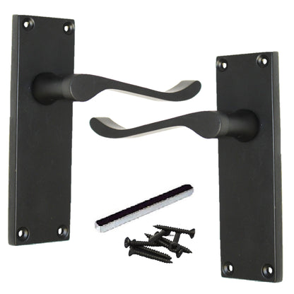 Marketplace JPG companion for Door Handles Victorian Scroll Lever Latch - Matt Black 150 X 40mm
