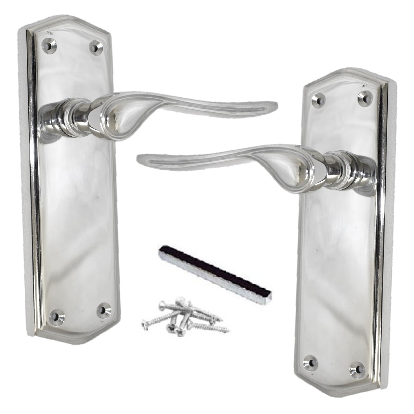 Marketplace JPG companion for Door Handles Stellar Scroll Lever Latch - Chrome 170 X 50mm - 167mm X 51mm