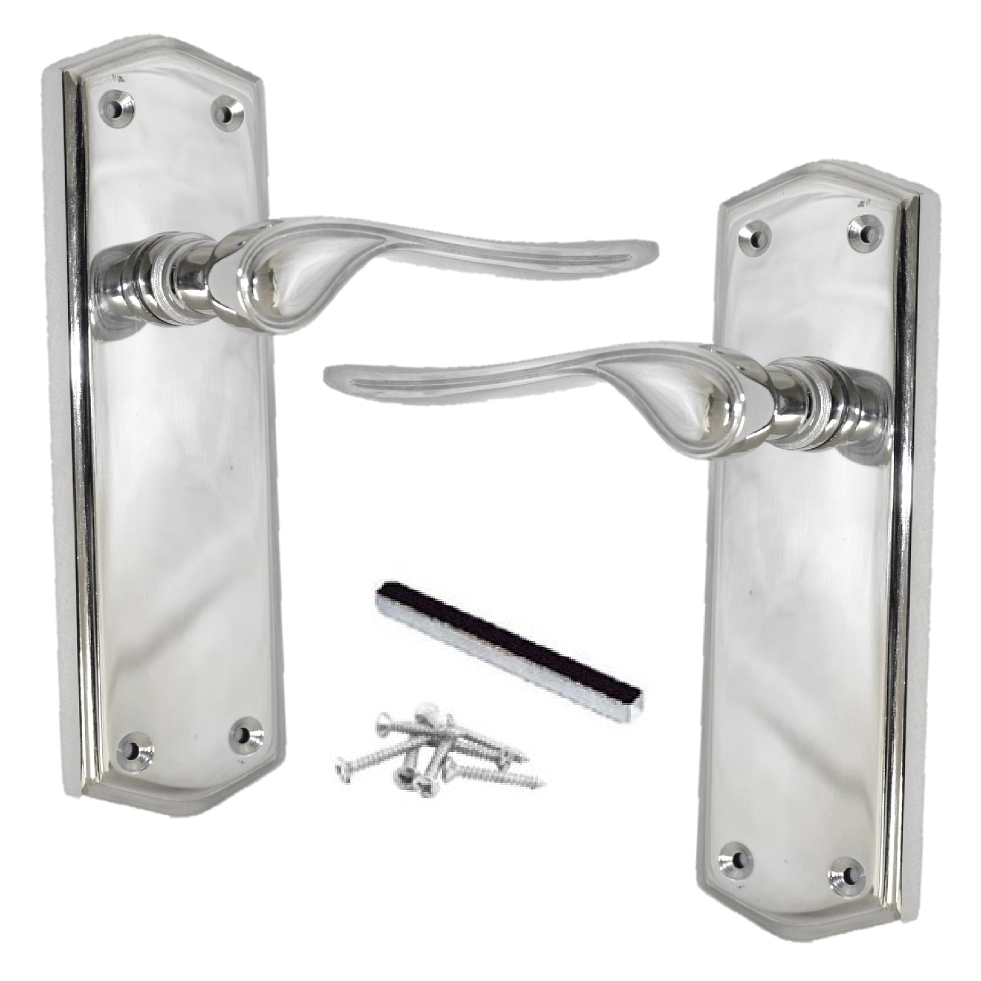 Marketplace JPG companion for Door Handles Stellar Scroll Lever Latch - Chrome 170 X 50mm - 167mm X 51mm