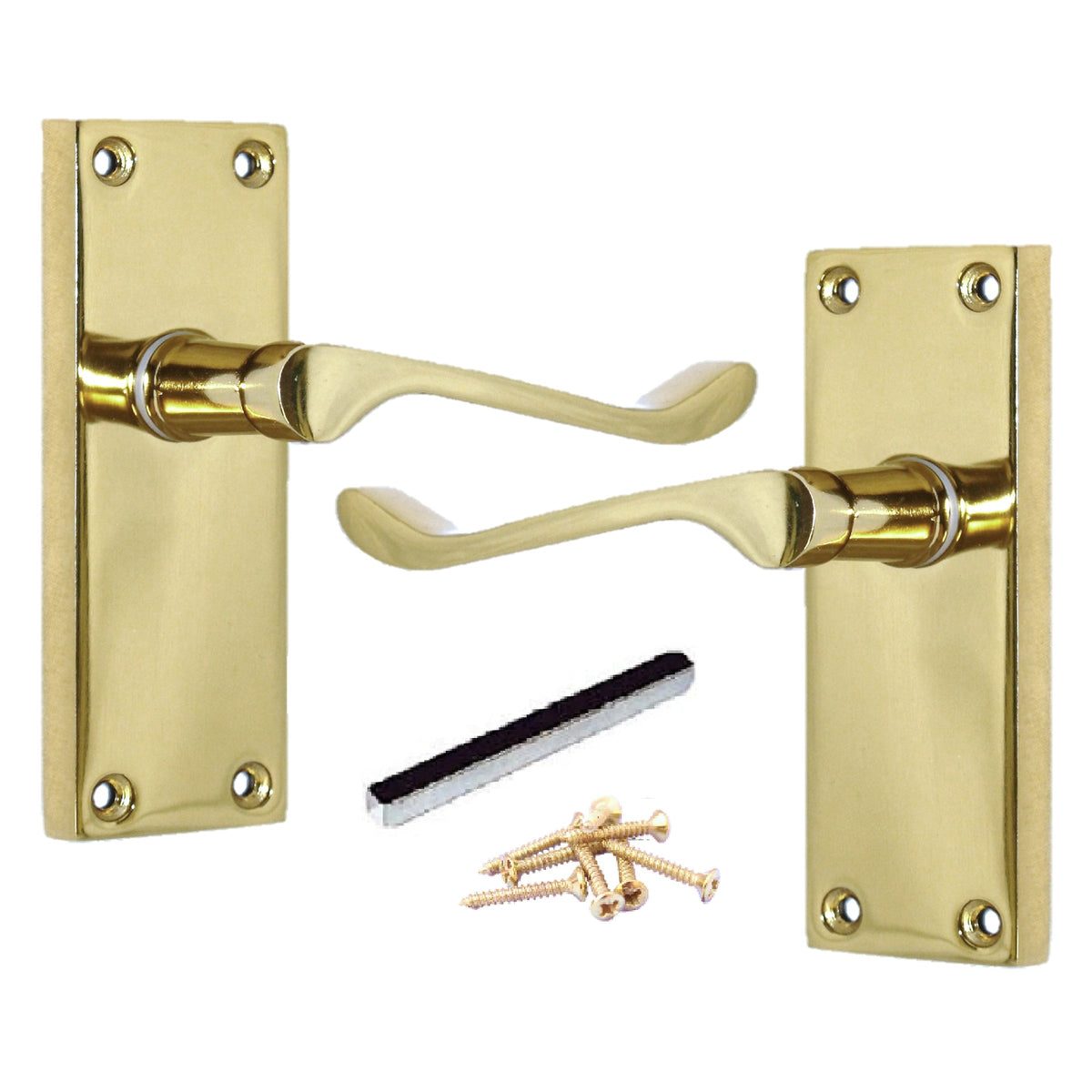 Marketplace JPG companion for Door Handles Scroll Lever Internal Latch - Brass 118 X 40mm