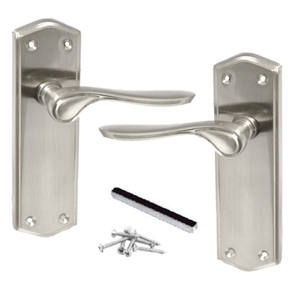 Door Handles Stellar Scroll Lever Internal Latch - Satin 170mm x 50mm