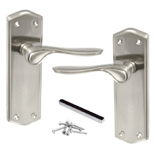 Door Handles Stellar Scroll Lever Internal Latch - Satin 170mm x 50mm