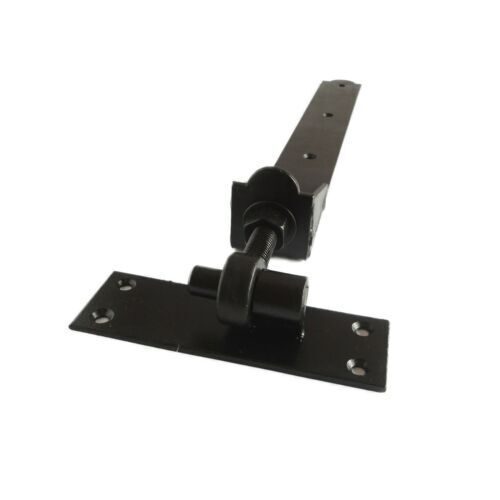 Adjustable Gate Hinges Pair 350mm 14" Black Heavy Duty Hook and Band Stable