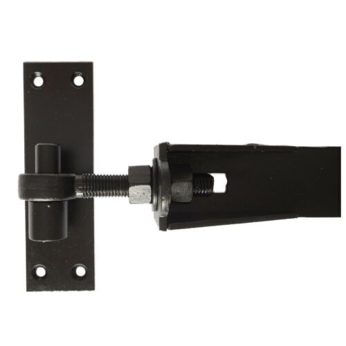 Adjustable Gate Hinges Pair 350mm 14" Black Heavy Duty Hook and Band Stable