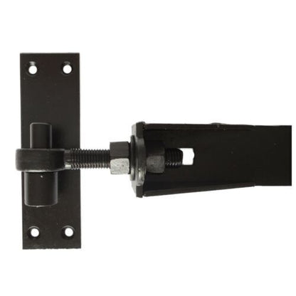 Adjustable Gate Hinges Pair 350mm 14" Black Heavy Duty Hook and Band Stable