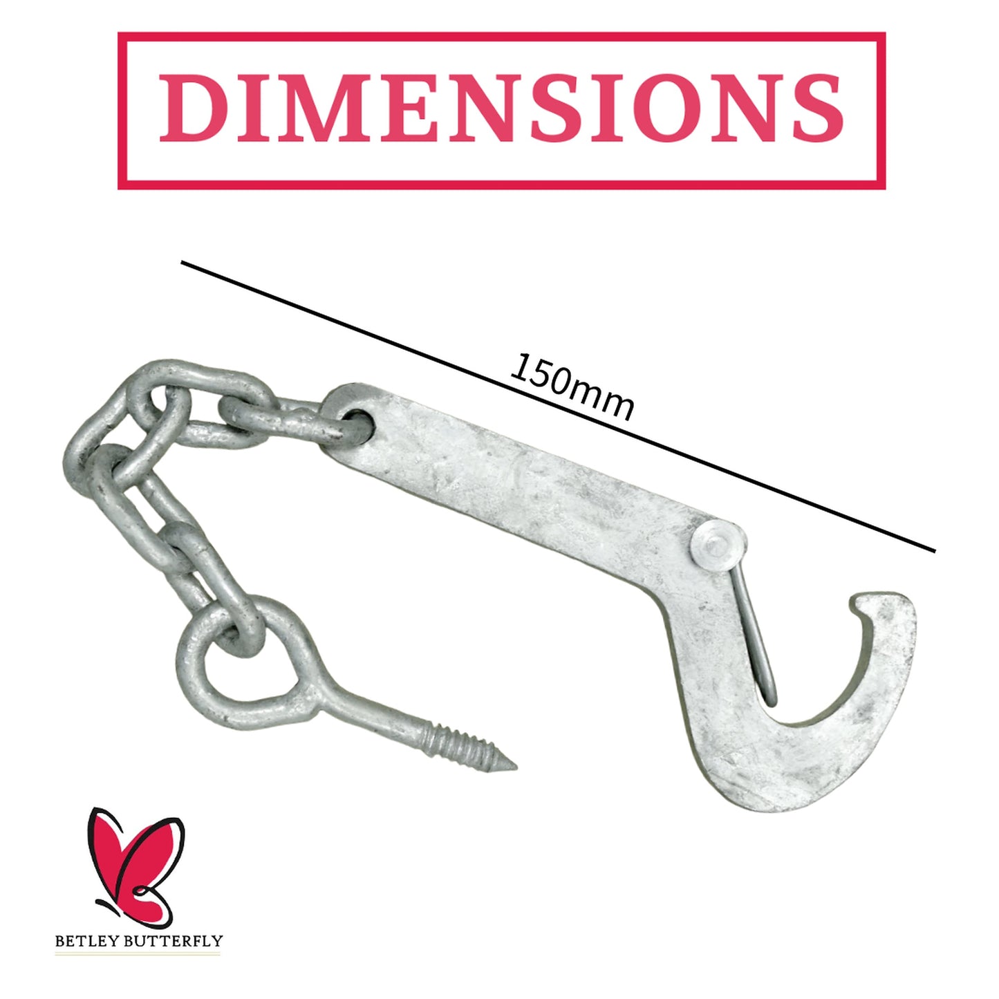 Marketplace JPG companion for Safety Hook & Eye Gate Latch, Galvanised Steel Animal-Safe Catch for Outdoor Gates