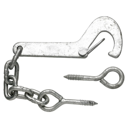 Safety Hook & Eye Gate Latch, Galvanised Steel Animal-Safe Catch for Outdoor Gates