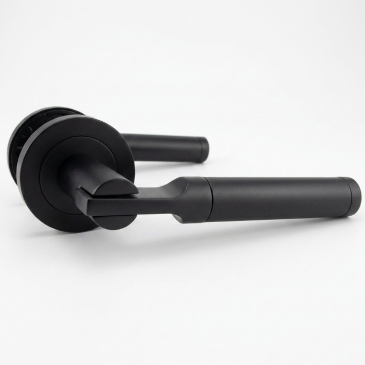 Marketplace JPG companion for Electra Door Handles Latch Lever on Rose - Matt Black 140mm
