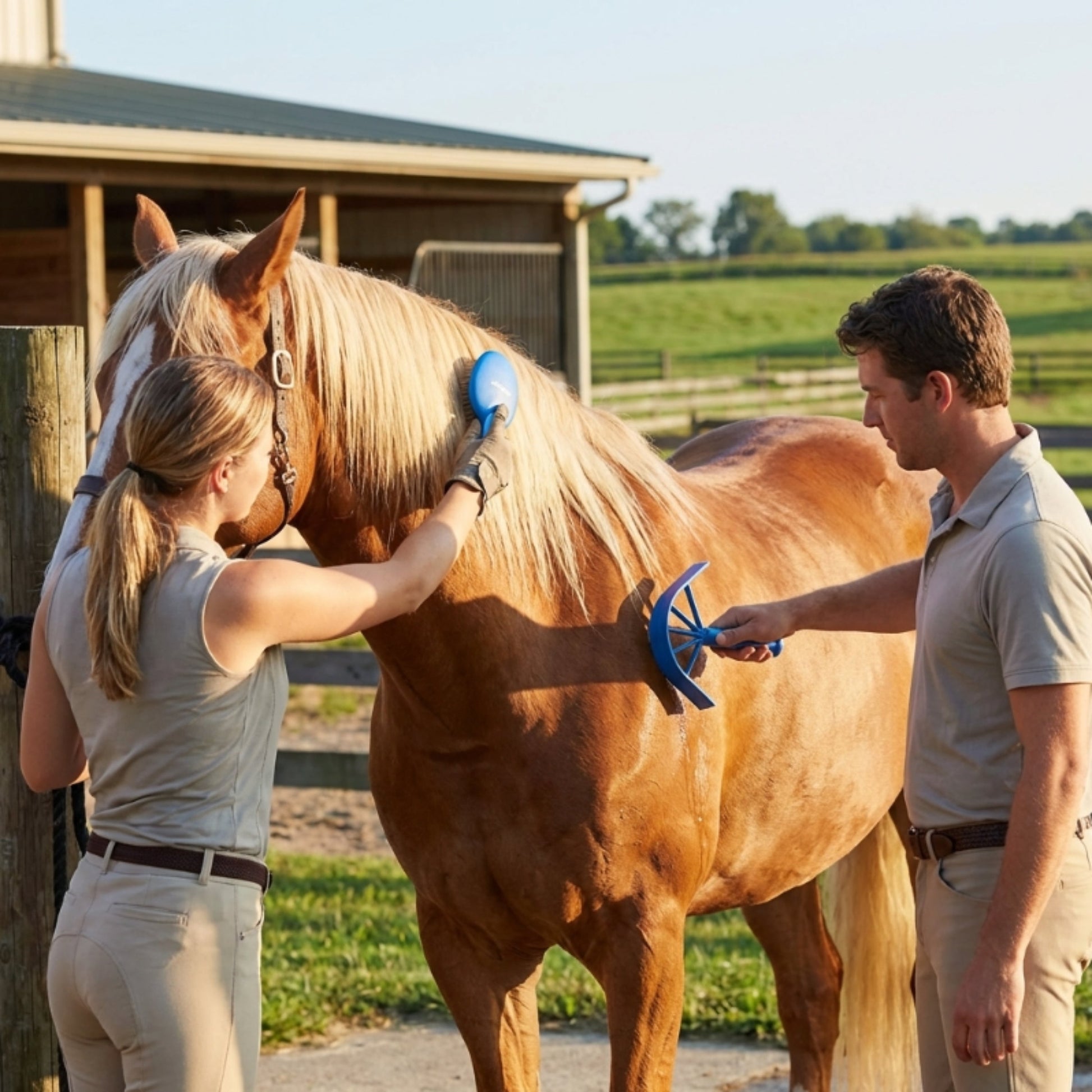 Marketplace JPG companion for Perry Equestrian Plastic Sweat Scraper Grooming Horse Pony Pet 6 Colours