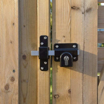 Marketplace JPG companion for Premium Long Throw Euro Profile Gate Lock, Black 316 Stainless Steel for Sheds, Gates & Garage Doors, Double Locking, Keyed Both Sides