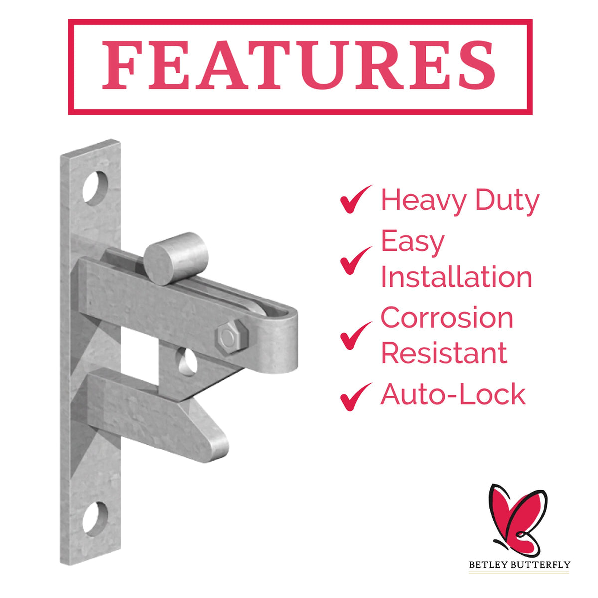 Marketplace JPG companion for Self Locking Auto Gate Catch Galvanised Steel Gate Latch Heavy Duty