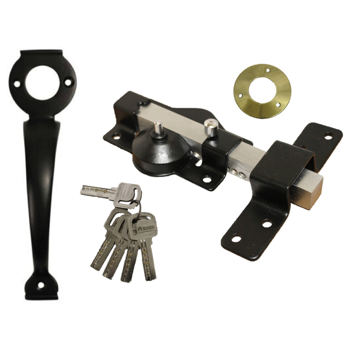 Marketplace JPG companion for Security 50/70mm Long Throw Bolt Gate Lock Garage Shed Single 5 Keys and Handle