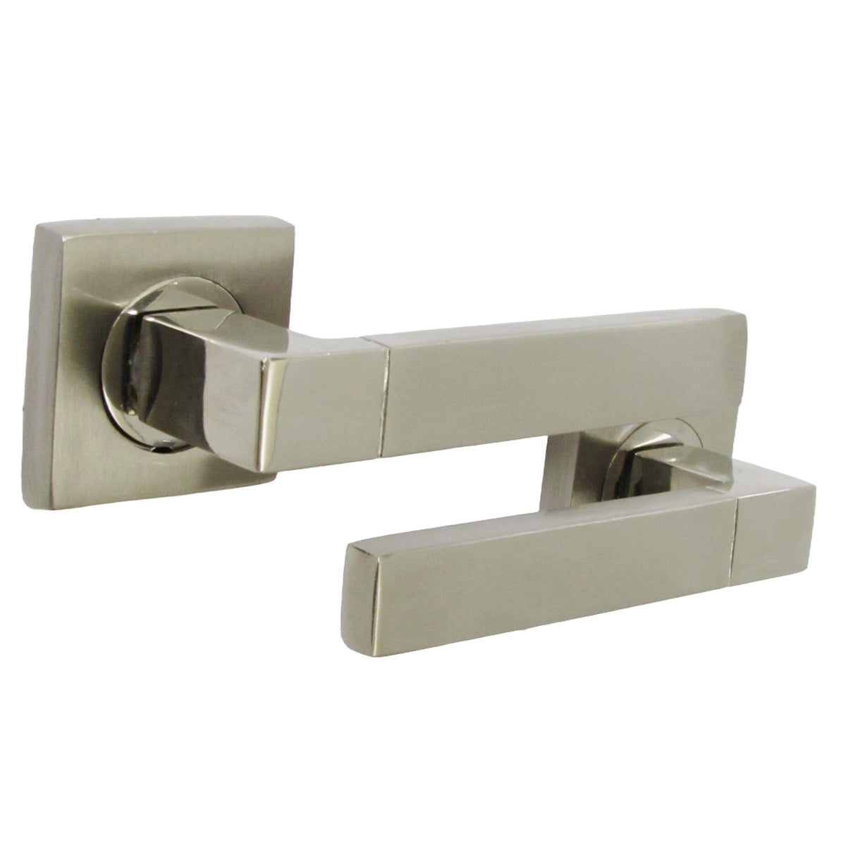Marketplace JPG companion for Cafri Line Door Handle Satin Nickel Rectangular Lever on Square Rose Internal Handles + 64mm Latch