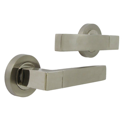 Marketplace JPG companion for Cafri Line Door Handle Modern Satin Nickel Lever on Rose Internal Latch Door Handles
